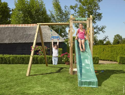 Jungle Tower | Wooden climbing frame with swing