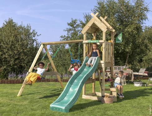 Jungle Totem | Wooden climbing frame with double swing