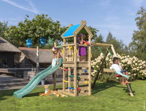 Jungle Nomad | Wooden climbing frame with swing