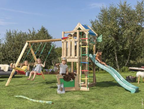 Jungle Viking | Wooden climbing frame with double swing