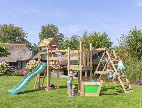 Jungle Voyager | Wooden climbing frame with swing & climbing net